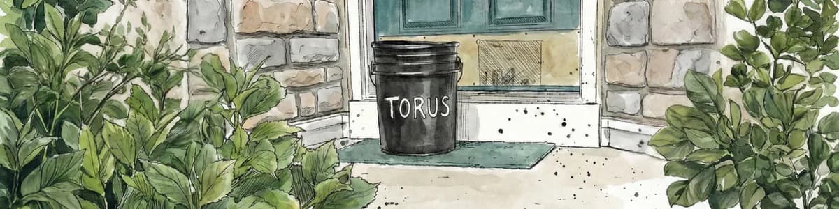 A Torus composting bucket ready for curbside pickup