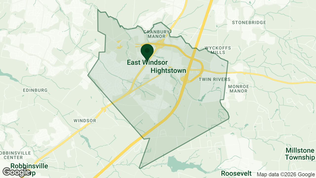 Map of East Windsor, New Jersey