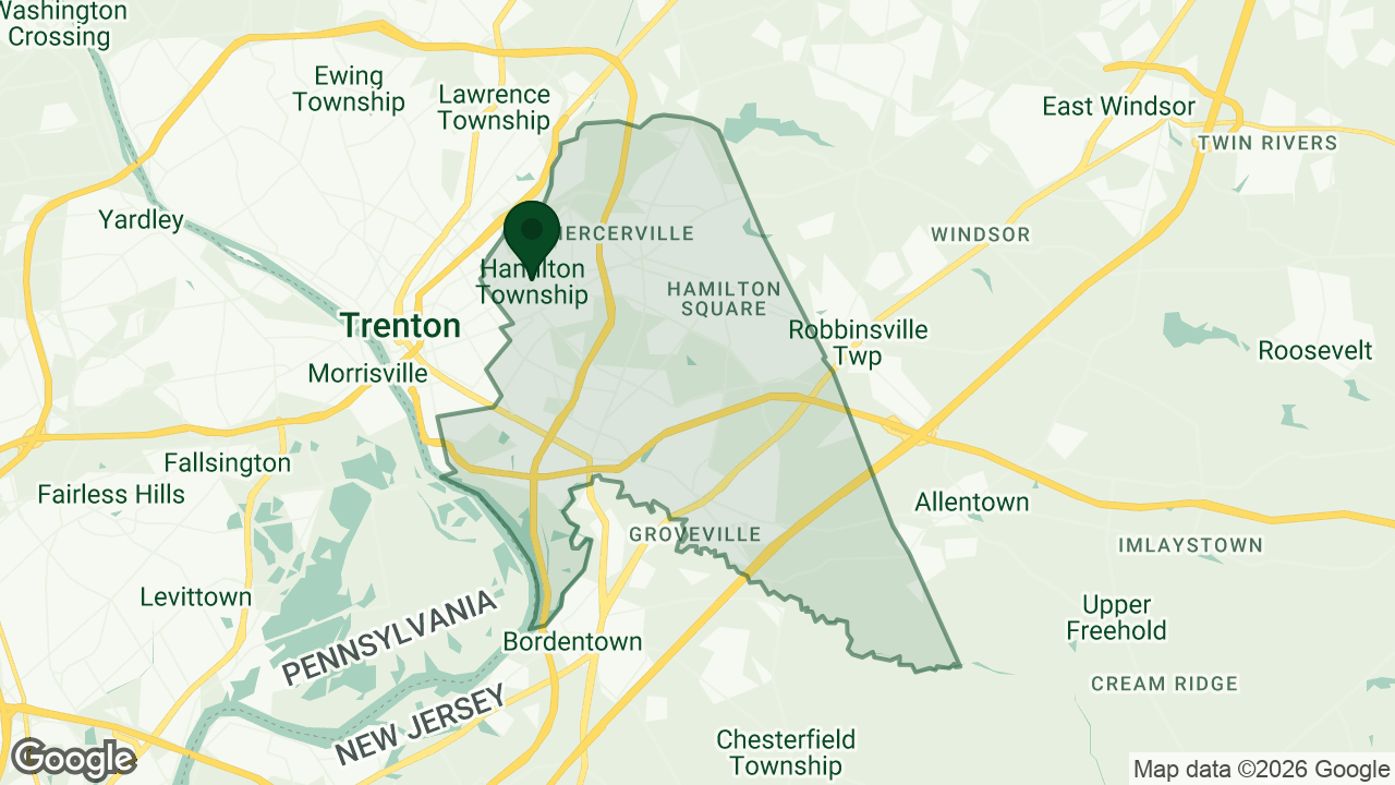 Map of Hamilton, New Jersey