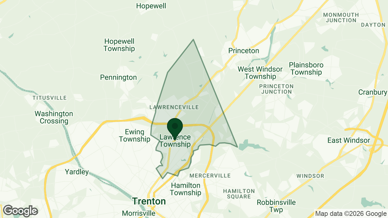 Map of Lawrence, New Jersey