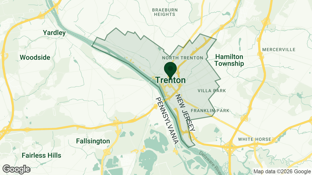 Map of Trenton, New Jersey