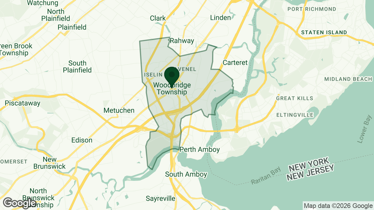 Map of Woodbridge, New Jersey