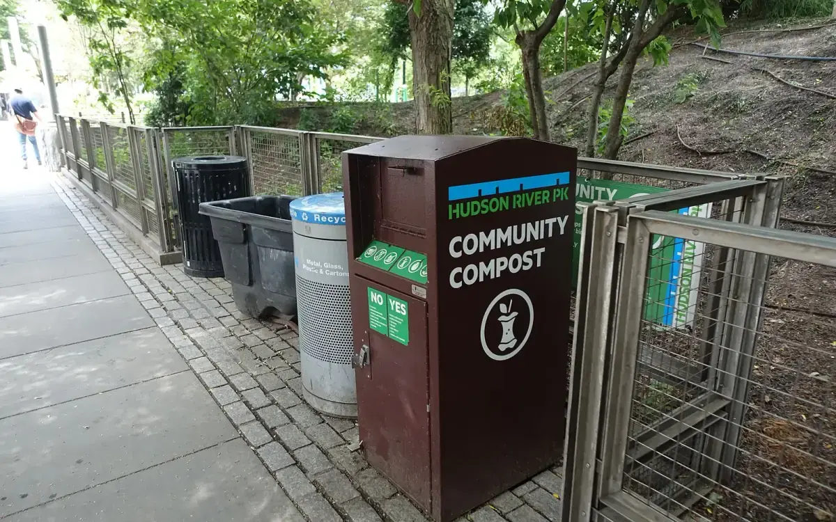 A community food-scrap drop-off container