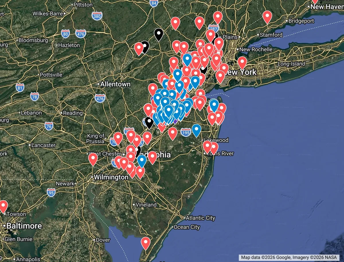 July 2026 Torus service area map showing active composting coverage across New Jersey