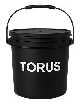 A 5-gallon black Torus compost bucket with a lid and handle